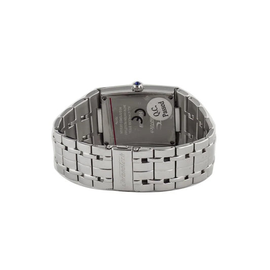 Chronotech Silver Stainless Steel Dress Watch with Blue Dial 33MM
