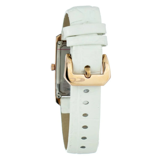 Chronotech White Leather Dress Watch