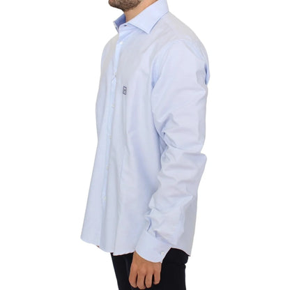 Class Roberto Cavalli Light Blue Cotton Button Shirt