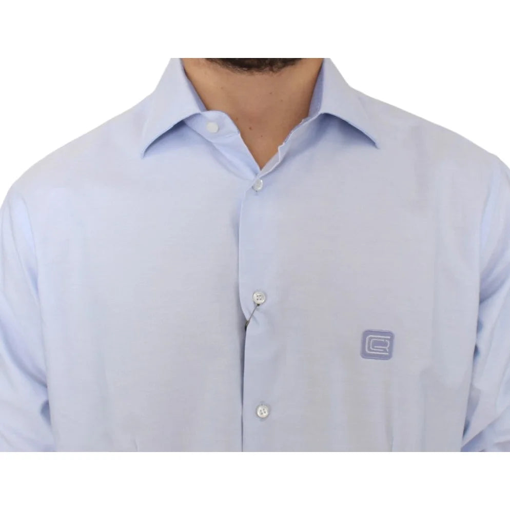 Class Roberto Cavalli Light Blue Cotton Button Shirt