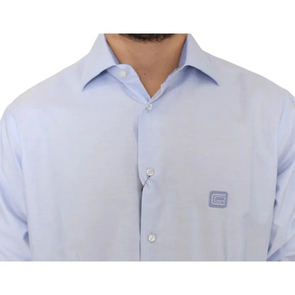 Class Roberto Cavalli Light Blue Cotton Button Shirt
