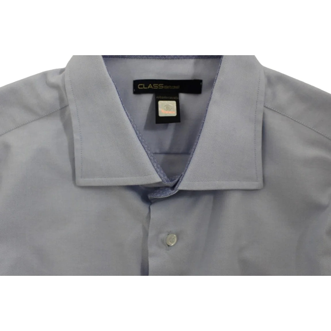 Class Roberto Cavalli Light Blue Cotton Button Shirt