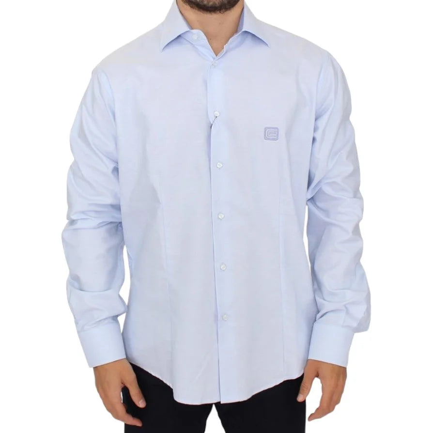 Class Roberto Cavalli Light Blue Cotton Button Shirt