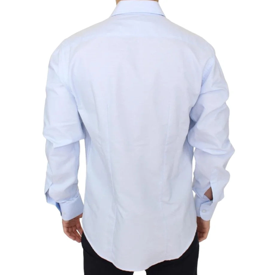 Class Roberto Cavalli Light Blue Cotton Button Shirt