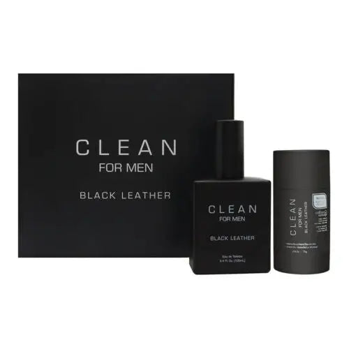 Elevate Gifting with the Clean Black Leather 2 Piece Gift Set Men’s Sets