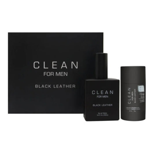 Luxurious Clean Black Leather 2 Piece Gift Set Men’s Sets