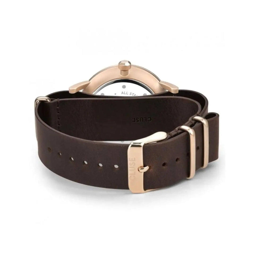 Cluse Brown Leather Dress Watch
