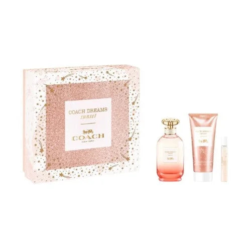 Coach Dreams Sunset 3 Piece Gift Set Amber Floral Parfum Spray Collection Women’s Sets
