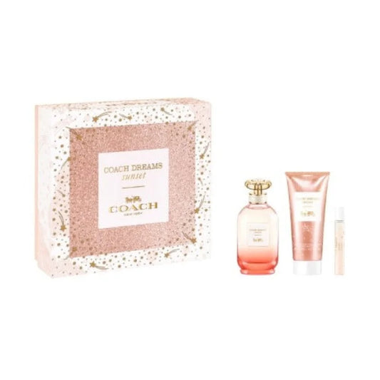 Coach Dreams Sunset Amber Floral Fragrance Trio Pear Ice Cream Indulgence Women’s Gift Sets