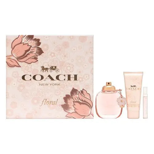 Indulge in Coach Floral Perfume Set with Body Lotion and Mini Spray Women’s Gift Sets