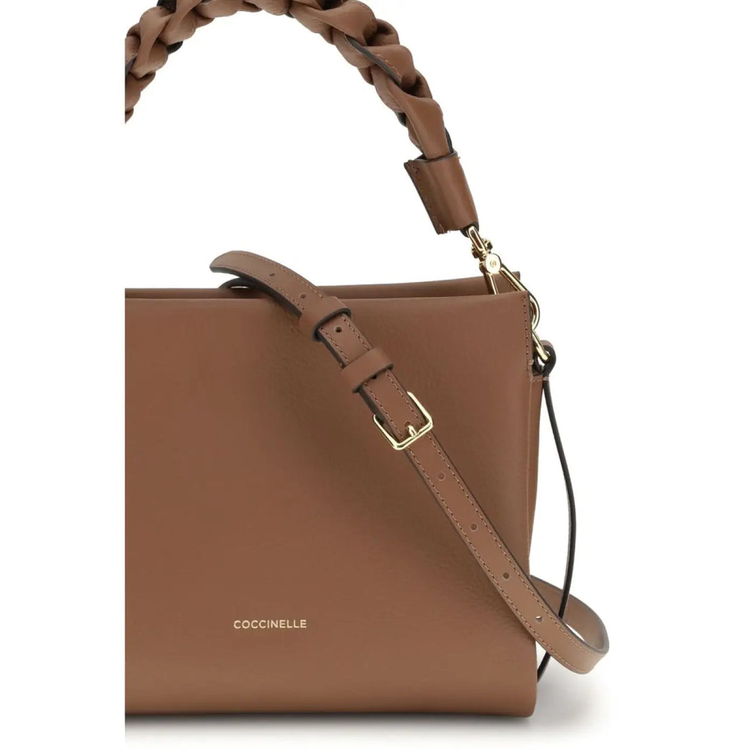 Coccinelle Beige Calf Leather Bos Taurus Handbag