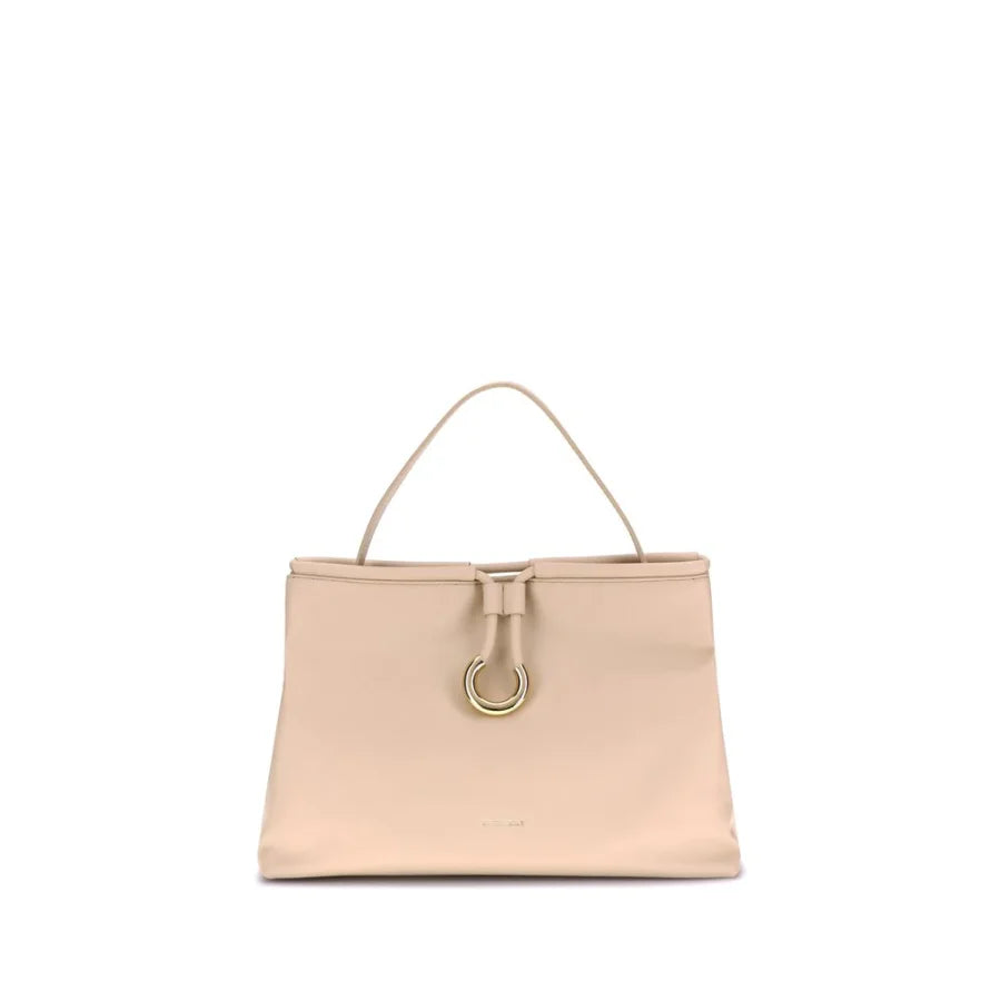 Coccinelle Beige Calf Leather Bos Taurus Handbag