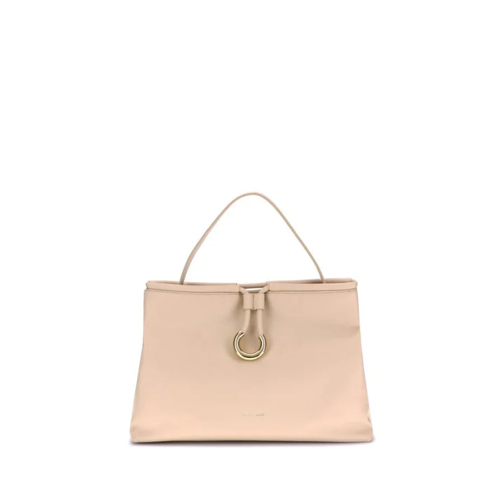 Coccinelle Beige Calf Leather Bos Taurus Handbag