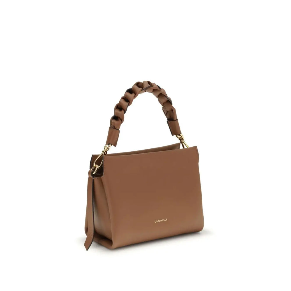 Coccinelle Beige Calf Leather Bos Taurus Shoulder Bag