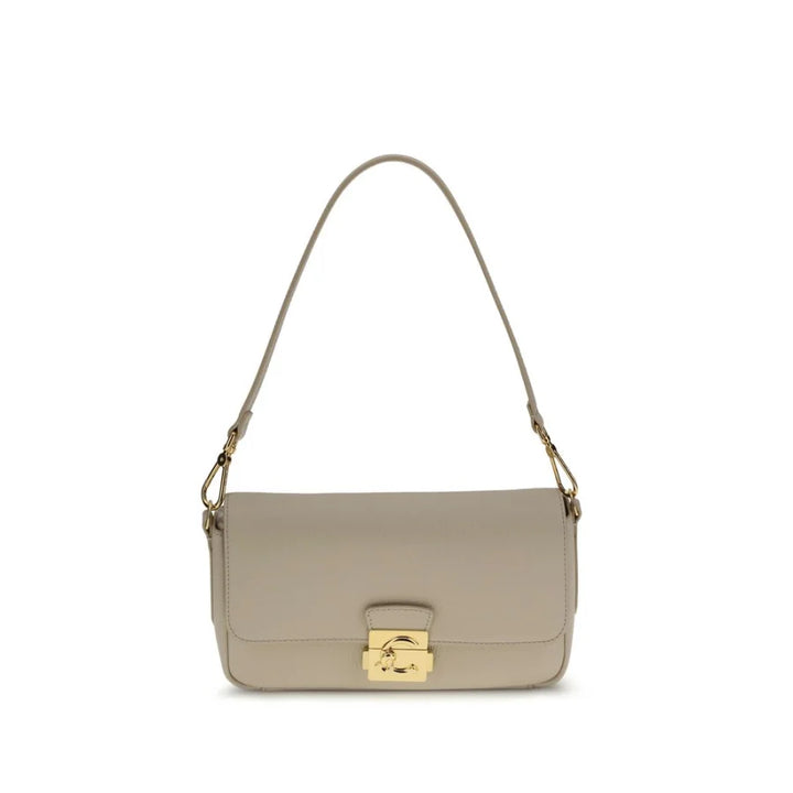 Coccinelle Beige Calf Leather Bos Taurus Shoulder Bag