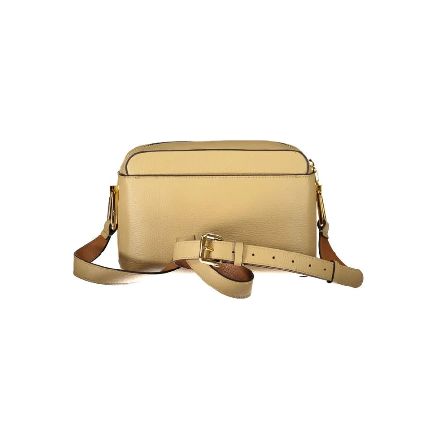 Coccinelle Beige Leather Women Shoulder Bag