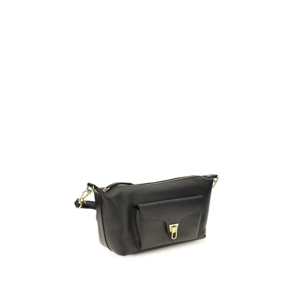 Coccinelle Black Calf Leather Bos Taurus Shoulder Bag