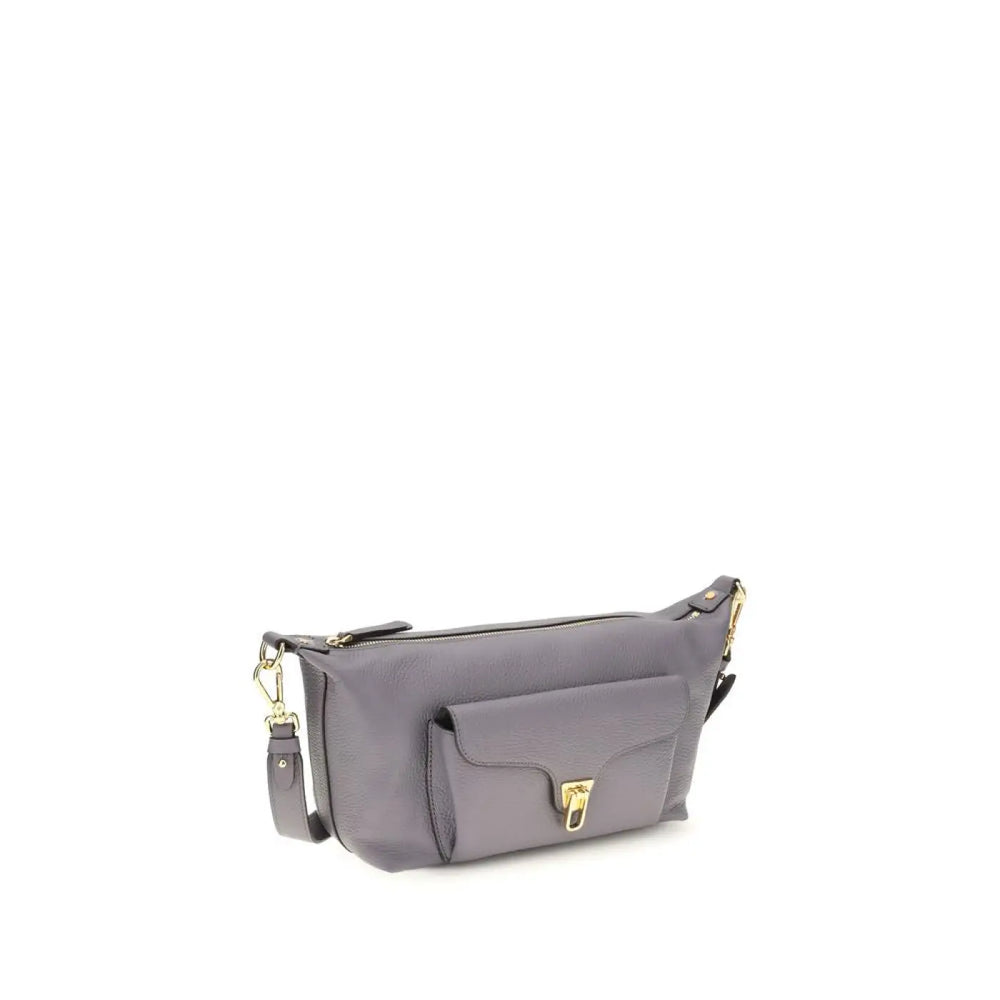 Coccinelle Gray Calf Leather Bos Taurus Shoulder Bag