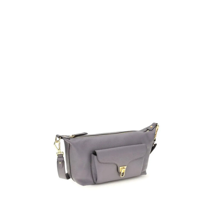 Coccinelle Gray Calf Leather Bos Taurus Shoulder Bag
