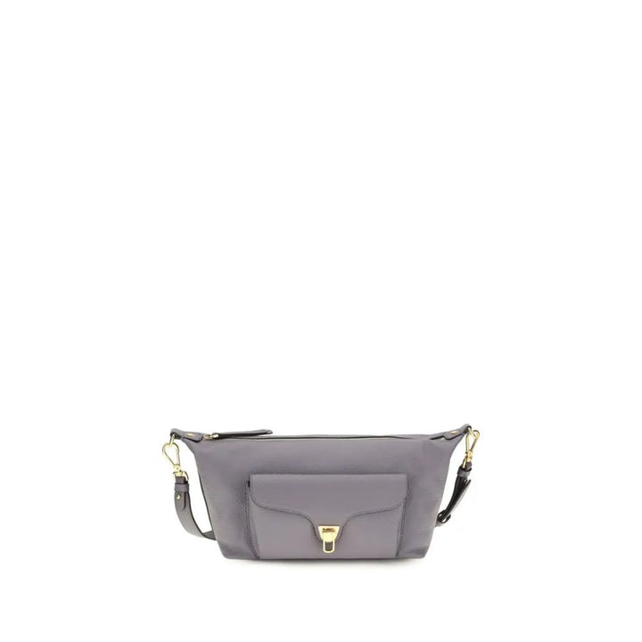 Coccinelle Gray Calf Leather Bos Taurus Shoulder Bag