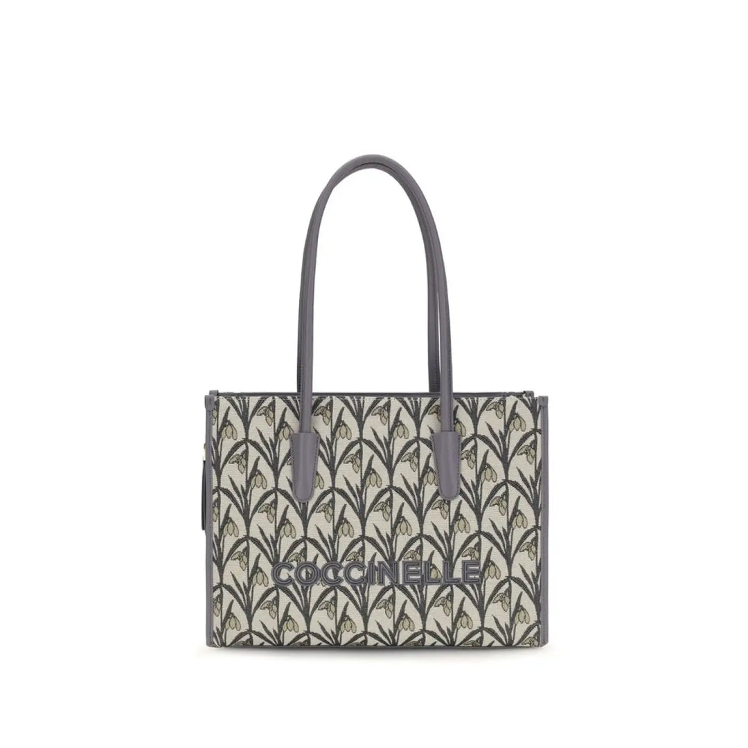 Coccinelle Gray Fabric Shoulder Bag