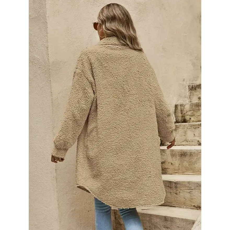 Effortless Stylish Polyester Top with Perfect Sleeve Length Clothing Coats Trendsi