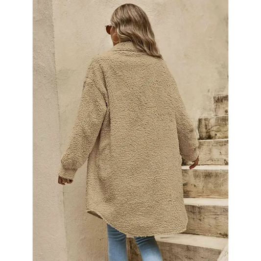 Effortless Stylish Polyester Top with Perfect Sleeve Length Clothing Coats Trendsi