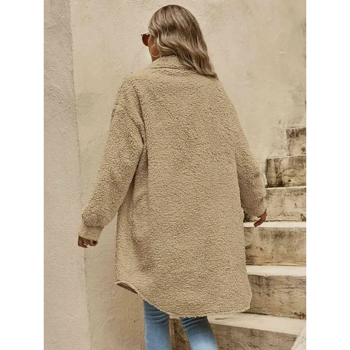 Effortless Stylish Polyester Top with Perfect Sleeve Length Clothing Coats Trendsi