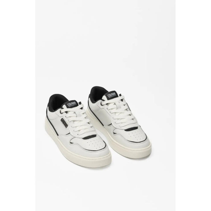 Colmar Black and White Leather Low Top Sneakers