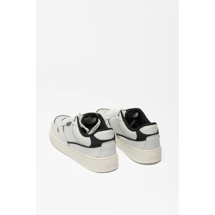 Colmar Black and White Leather Low Top Sneakers