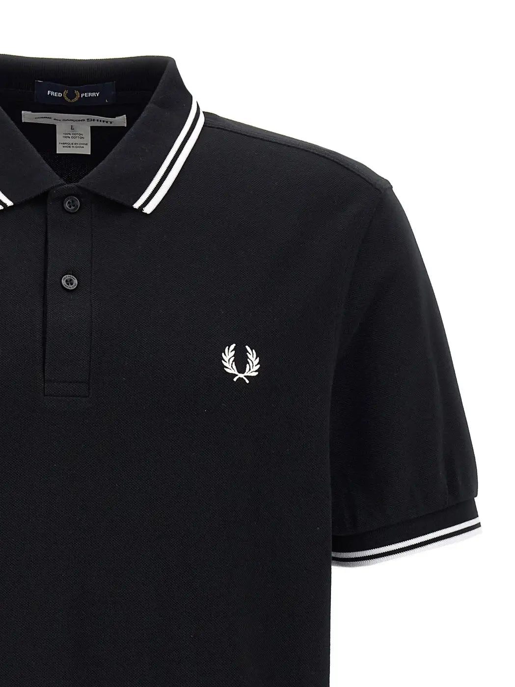 Comme Des Garçons Bicolor Cotton Polo Shirt