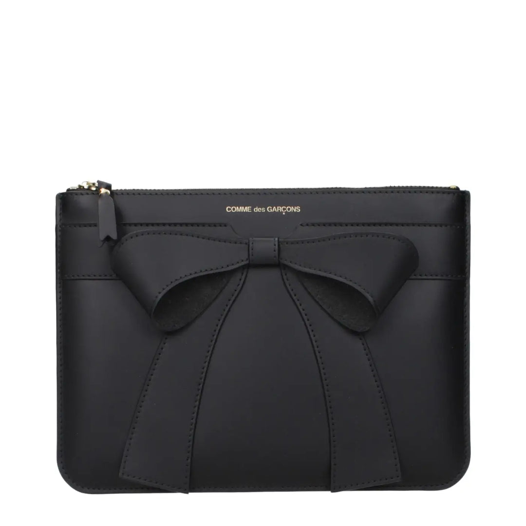 Comme Des Garçons Black Leather Clutch Bag