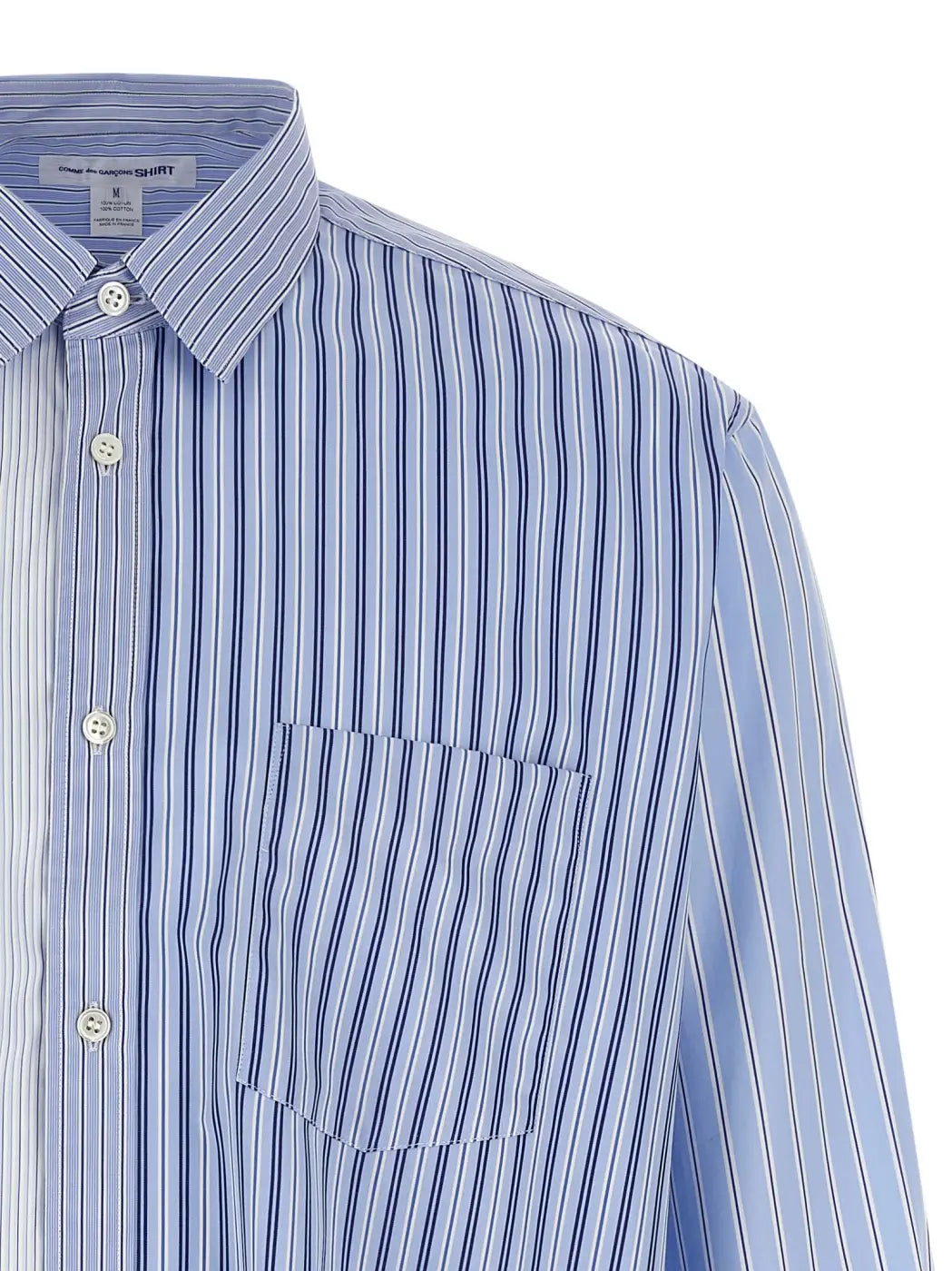 Comme Des Garçons Blue Cotton Blouse