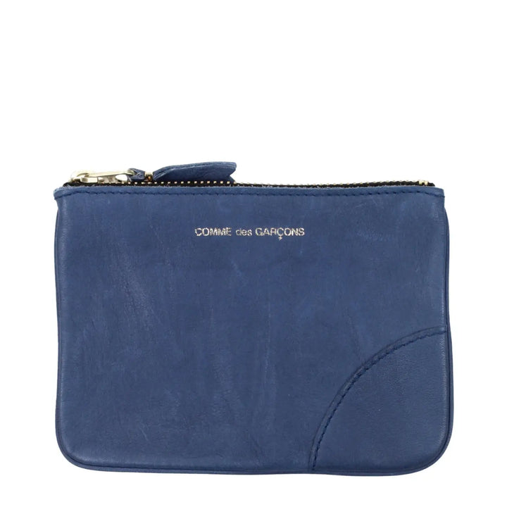 Comme Des Garçons Blue Leather Wallet