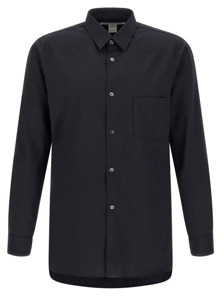 Comme Des Garçons Blue Polyester Blouse