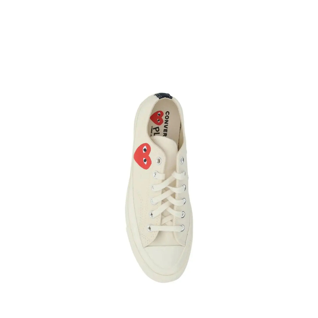 Comme Des Garçons Play x Converse White Cotton Low Top Sneakers