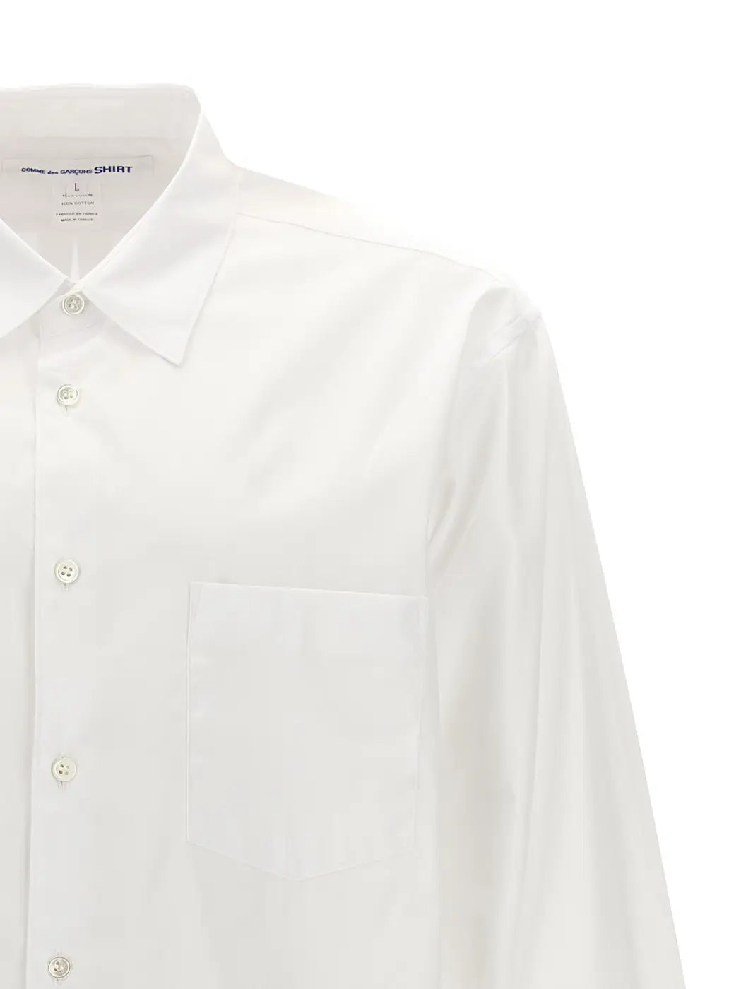 Comme Des Garçons White Cotton Blouse