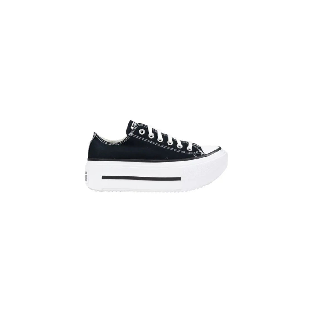 Converse Black and White Fabric Platform Sneakers