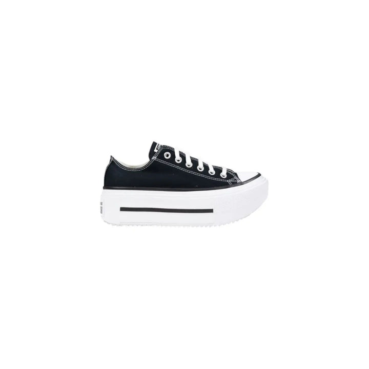 Converse Black and White Fabric Platform Sneakers