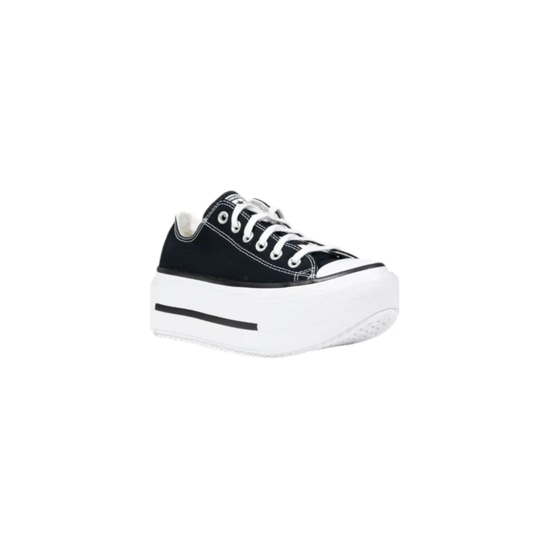 Converse Black and White Fabric Platform Sneakers