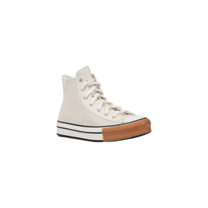 Converse Cream Leather High Top Sneakers