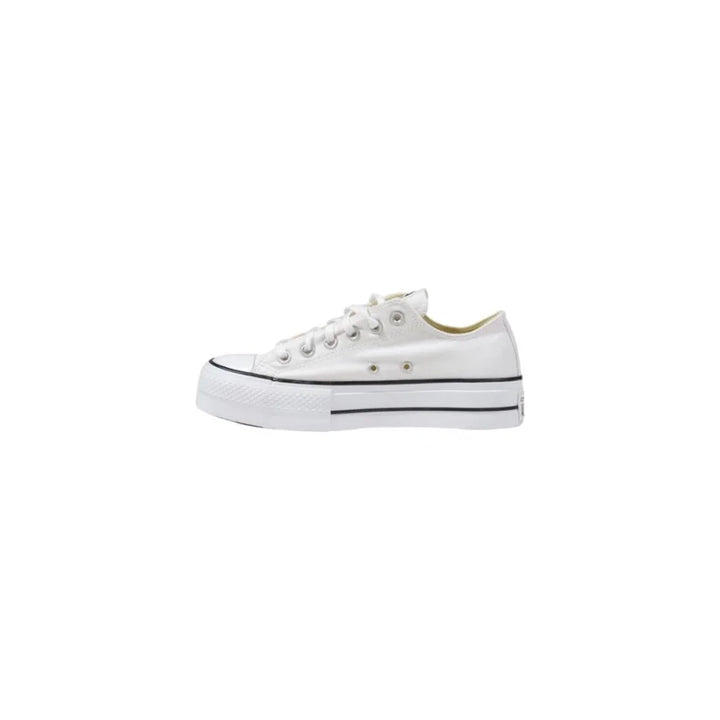 Converse White Fabric Platform Sneakers