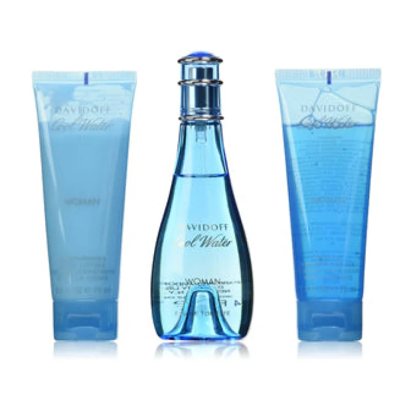 Refreshing Cool Water Piece Gift Set Featuring Toilette Spray and Shower Gel Women’s Sets Davidoff