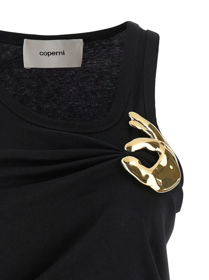 Coperni Black Cotton Tank Tops