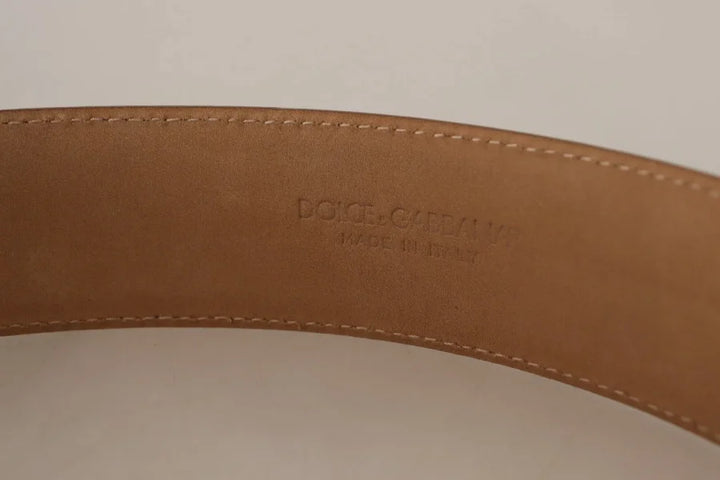 Costume National Brown Leather Gold Metal Oval Buckle Belt