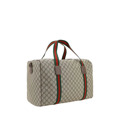 Cotton GG Travel Bag with Iconic Two-Tone Web Pattern by Gucci