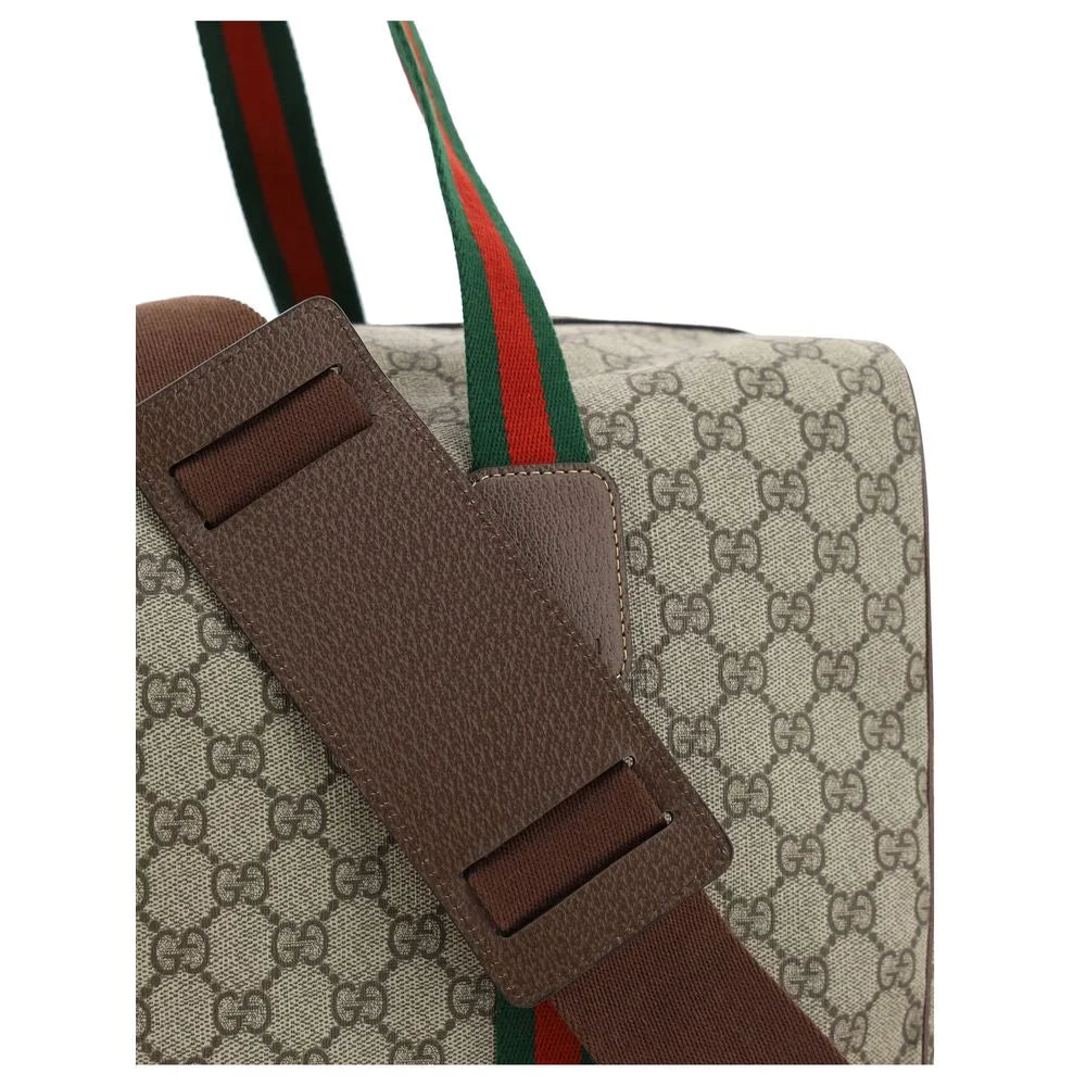 Cotton GG Travel Bag with Iconic Two-Tone Web Pattern by Gucci