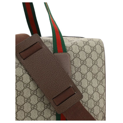 Cotton GG Travel Bag with Iconic Two-Tone Web Pattern by Gucci