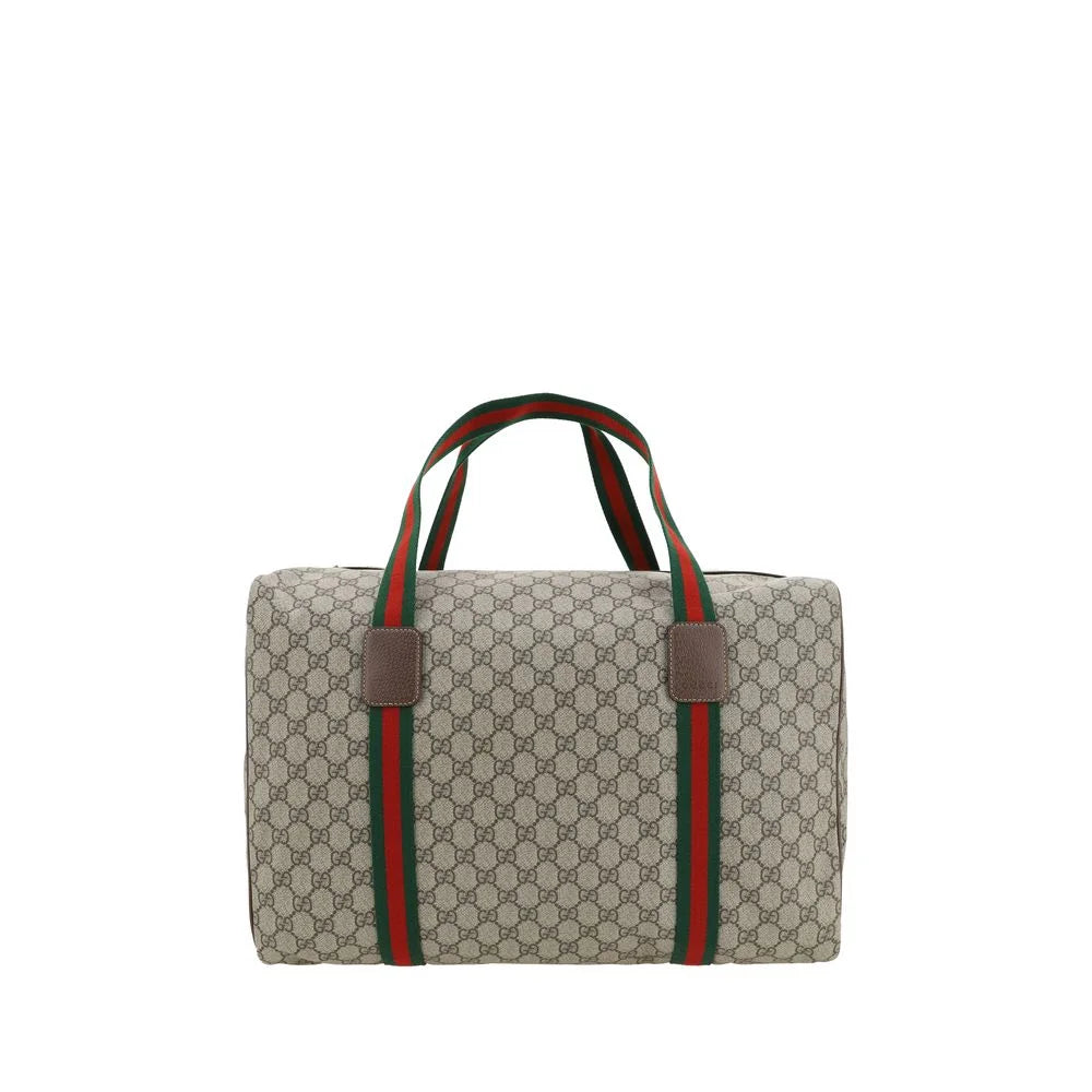 Cotton GG Travel Bag with Iconic Two-Tone Web Pattern by Gucci