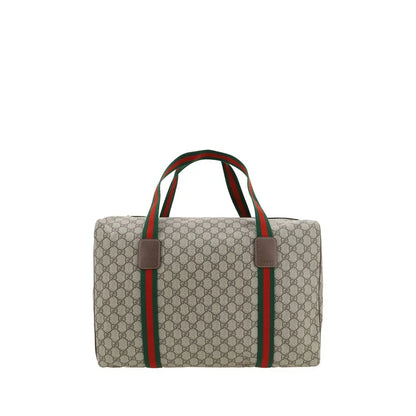 Cotton GG Travel Bag with Iconic Two-Tone Web Pattern by Gucci